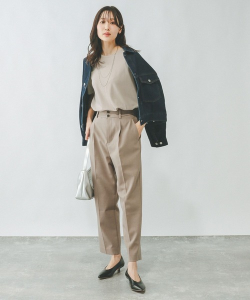 「GLOBAL WORK」 半袖Tシャツ MEDIUM オフホワイト レディース