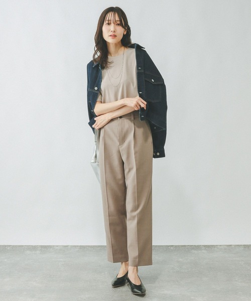 「GLOBAL WORK」 半袖Tシャツ MEDIUM オフホワイト レディース