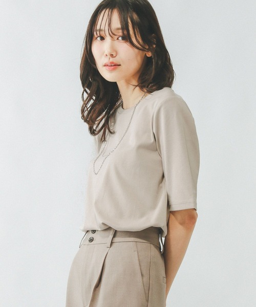 「GLOBAL WORK」 半袖Tシャツ MEDIUM オフホワイト レディース