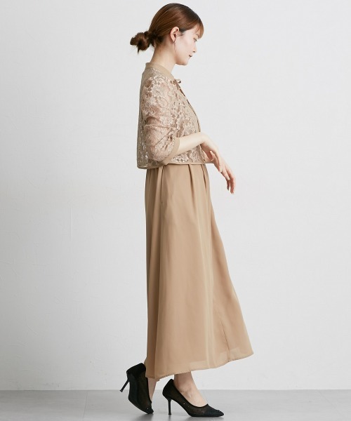 (大きいサイズ)Re-J パーティドレス+レースボレロ+パーティバッグ3点セット Jolie et ドレス 「結婚式・パーティードレス」レースボレロ