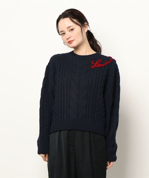 LANVIN en Bleu 「LANVIN Bleu」 長袖ニット 38 ネイビー レディース