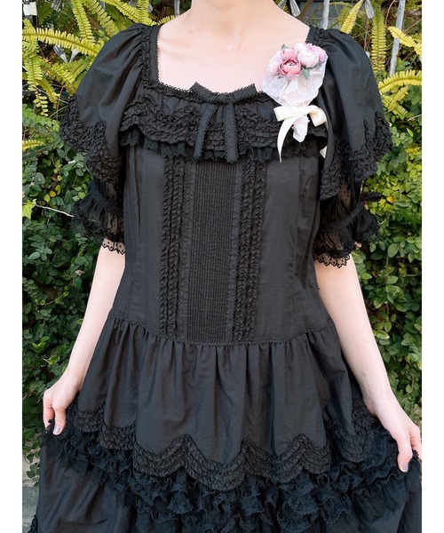 【新品未使用タグ付き】PINK HOUSE　ワンピース　チュールレース PINK HOUSE ワンピース フロッキードットチュール使いワンピース