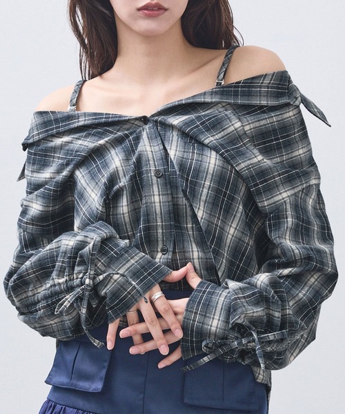 styling/ オフショルダーシャツ 楽天市場】【送料無料】オフショルダー レディース シャツ オフショル