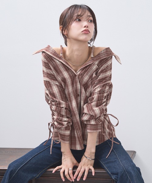 styling/ オフショルダーシャツ 楽天市場】【送料無料】オフショルダー レディース シャツ オフショル