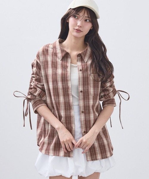 新品タグ・ショッパー★OBLI オブリー チェックシャツ 86550815b_b_13_500.jpg