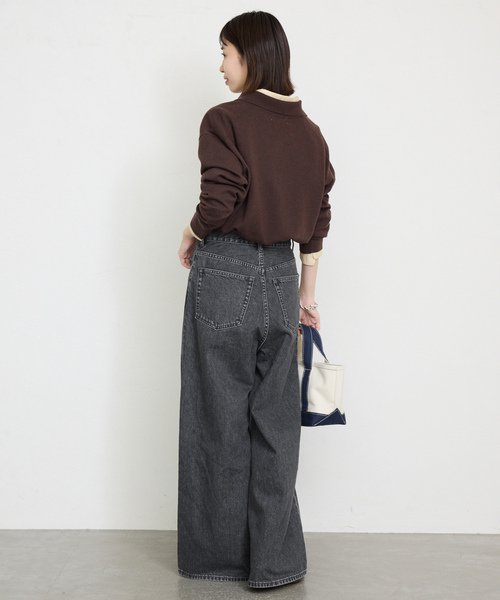 新品タグ付き　SLOBE IENAデニム38 SLOBE IENA 「SLOBE IENA」 加工デニムパンツ 38 ネイビー