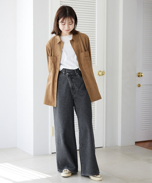 SLOBE IENA 「SLOBE IENA」 加工デニムパンツ 38 ブラック
