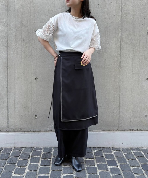 tシャツ 「＆g'aime」レースパフスリーブT　Bloom Puff Lace Tee レディース &g'aime tシャツ 「＆g'aime」レースパフスリーブT Bloom Puff