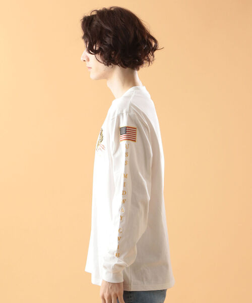 「AVIREX」 長袖Tシャツ MEDIUM カーキ メンズ