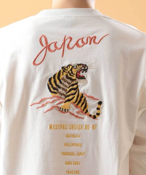「AVIREX」 長袖Tシャツ MEDIUM カーキ メンズ