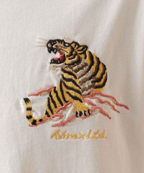 「AVIREX」 長袖Tシャツ MEDIUM カーキ メンズ