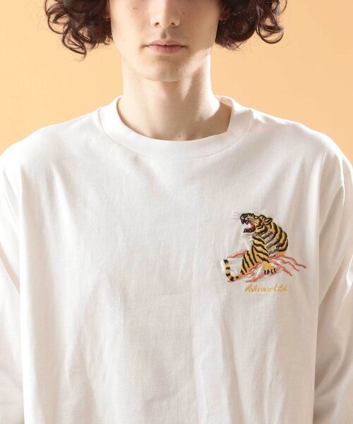 「AVIREX」 長袖Tシャツ MEDIUM カーキ メンズ