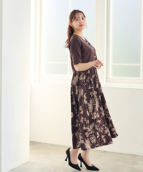 【gentil】花柄ワンピース3345 12Twelve Agenda（トゥエルブ アジェンダ） ワンピース 5分袖