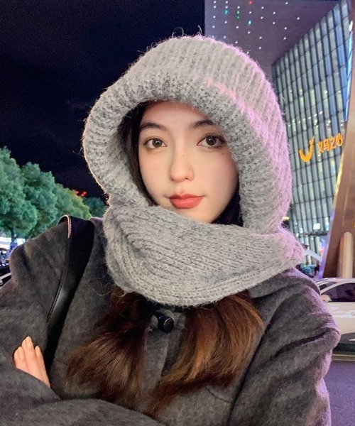 LADY LIKE（レディライク） ニット帽 ニットキャップ マフラー付き