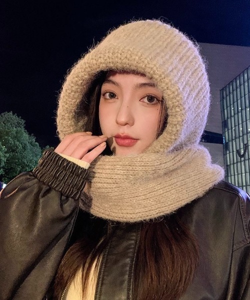 LADY LIKE（レディライク） ニット帽 ニットキャップ マフラー付き