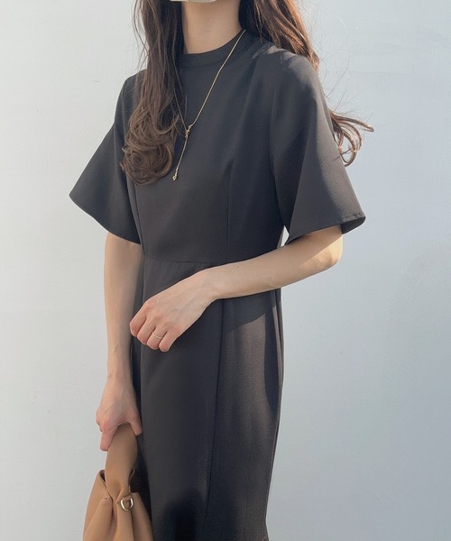 「LAUIR」 半袖ワンピース MEDIUM ブラック レディース_画像2