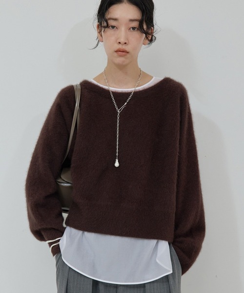 2025AW 美品GALLARDAGALANTEファーボートネックプルオーバー GALLARDAGALANTE（ガリャルダガランテ） ニット セーター ファーボート