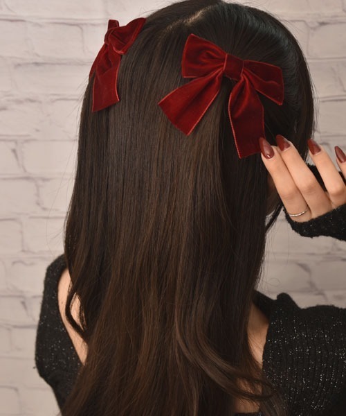 TONE SELECT GOODS ヘアクリップ 「float」ベロア リボン ヘアクリップ