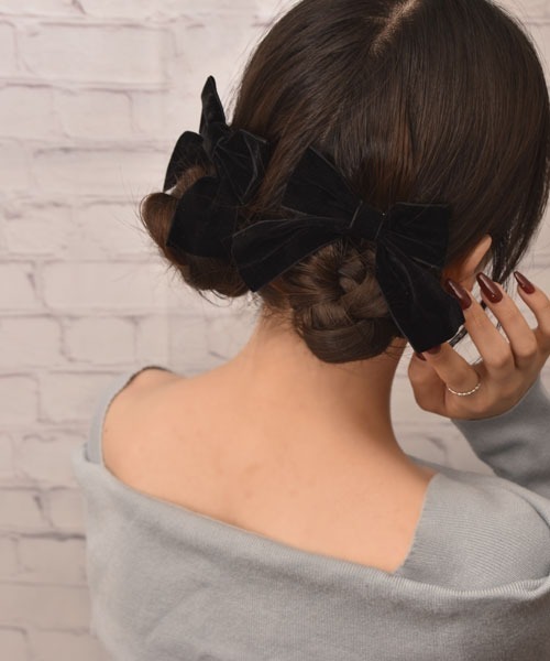 TONE SELECT GOODS ヘアクリップ 「float」ベロア リボン ヘアクリップ 