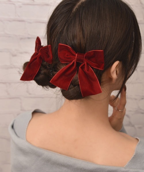 TONE SELECT GOODS ヘアクリップ 「float」ベロア リボン ヘアクリップ