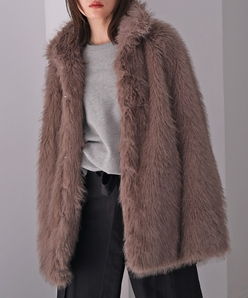 AKTE（アクテ） コート アウター フェイクファースタンドカラー