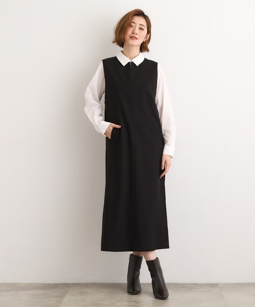 ⭐  (2) 着痩せ美シルエット　パフスリーブワンピ grove（グローブ） ワンピース 「2WAY/美シルエット」着こなし自在の