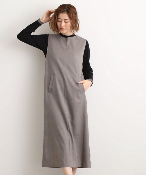 【タグ付き未使用】familiar 半袖ワンピース 110cm グレー grove（グローブ） ワンピース 「2WAY/美シルエット」着こなし自在の