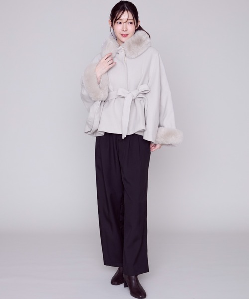 MISCH MASCH（ミッシュマッシュ） ポンチョ ブローチ付きポンチョ