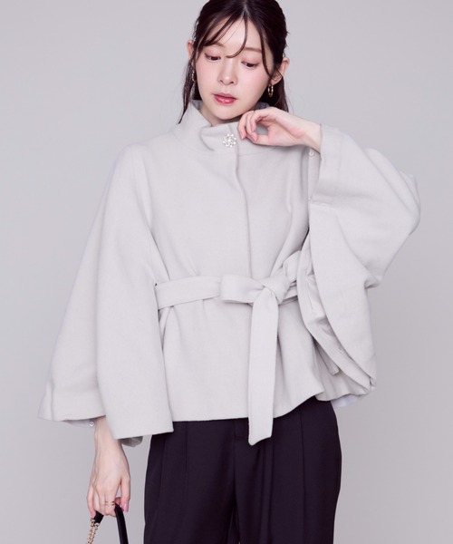 MISCH MASCH（ミッシュマッシュ） ポンチョ ブローチ付きポンチョ