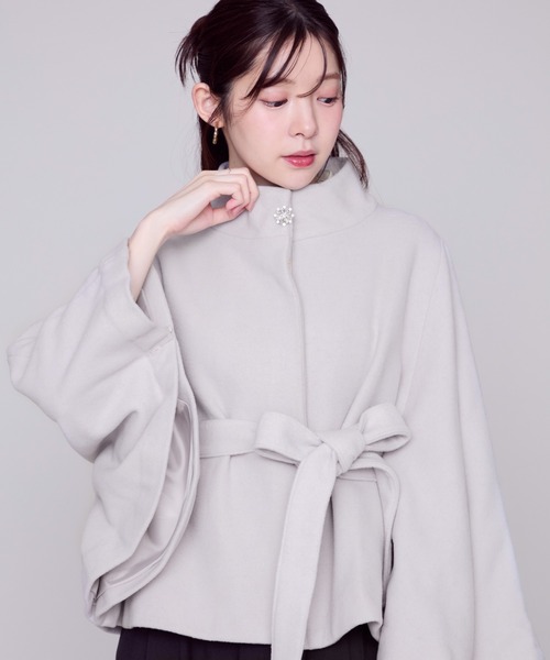 MISCH MASCH（ミッシュマッシュ） ポンチョ ブローチ付きポンチョ