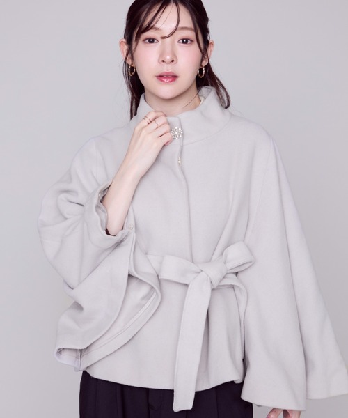MISCH MASCH（ミッシュマッシュ） ポンチョ ブローチ付きポンチョ