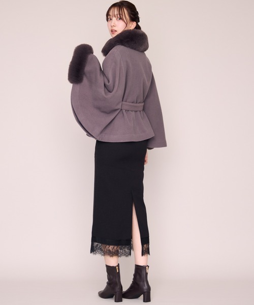 MISCH MASCH（ミッシュマッシュ） ポンチョ ブローチ付きポンチョ