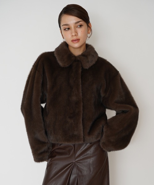 エコファーコート KINO THE KEI コート アウター ミンク エコ ファー ジャケット