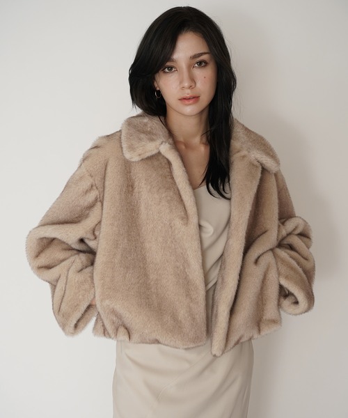 KINO THE KEI コート アウター ミンク エコ ファー ジャケット