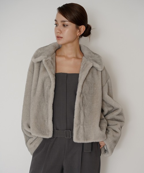 KINO THE KEI コート アウター ミンク エコ ファー ジャケット