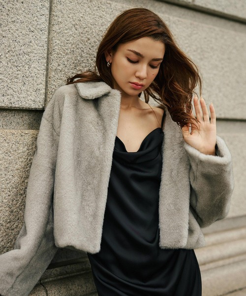 KINO THE KEI コート アウター ミンク エコ ファー ジャケット