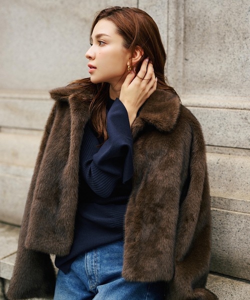 KINO THE KEI ミンク エコ ファー ジャケット KINO THE KEI コート アウター ミンク エコ ファー ジャケット