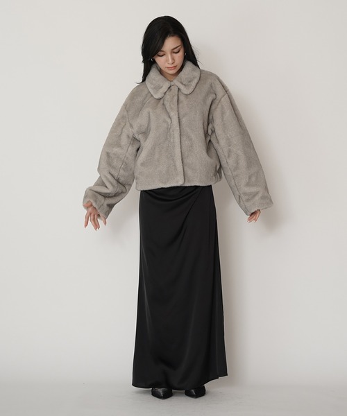 KINO THE KEI コート アウター ミンク エコ ファー ジャケット