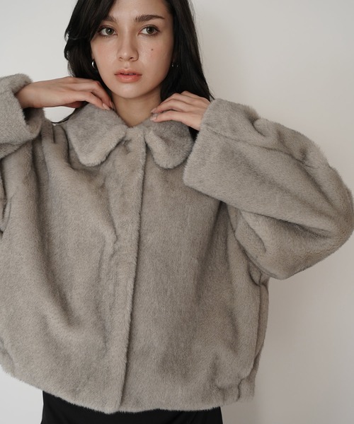 KINO THE KEI コート アウター ミンク エコ ファー ジャケット