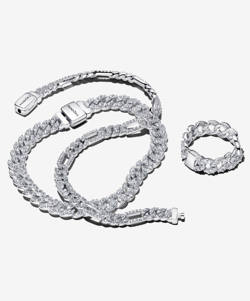 PANDORA（パンドラ） ブレスレット オーバル キューバン チェーン