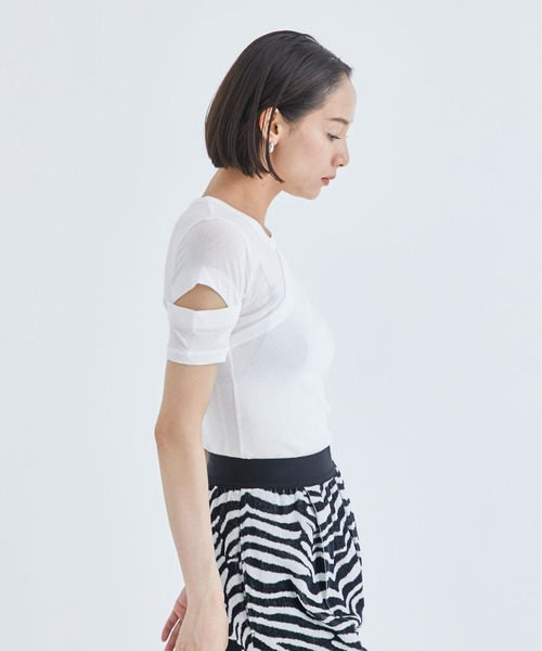 「INSCRIRE」 半袖カットソー 38 レッド レディースの画像