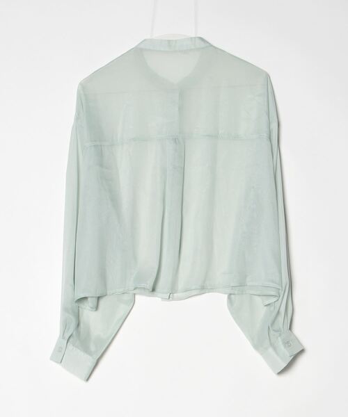 「JUNOAH」 長袖ブラウス L グリーン レディース_画像2