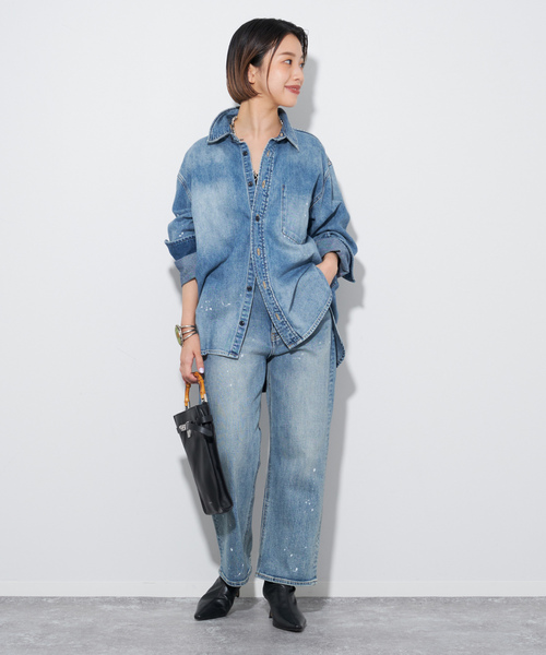 Plage」 デニムパンツ 38 サックスブルー レディース