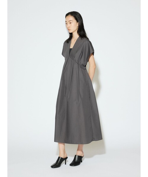 「MIDIUMISOLID」 半袖ワンピース FREE ブラック レディース_画像6