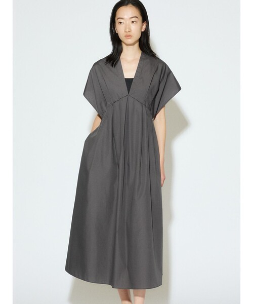 「MIDIUMISOLID」 半袖ワンピース FREE ブラック レディース_画像9