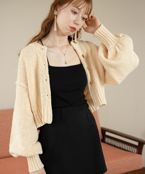 hinari（ヒナリ） ニットカーディガン FREE アイボリー レディース