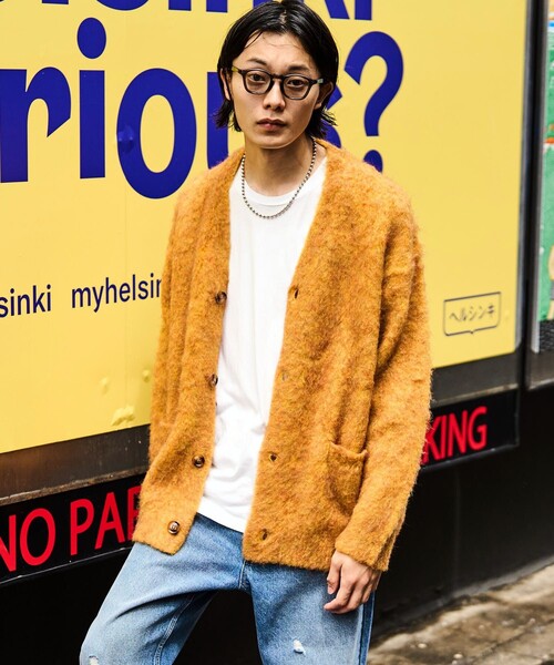 「FREAK'S STORE」 ニットカーディガン SMALL モスグリーン メンズ_画像6