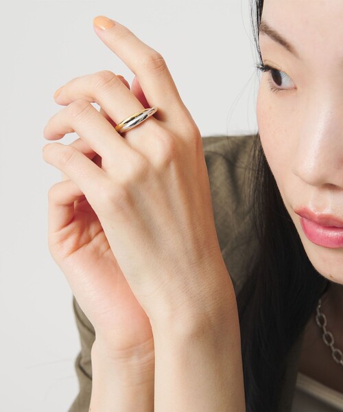 指輪 リング 「by Preek」ミックス クロス リング レディースの画像