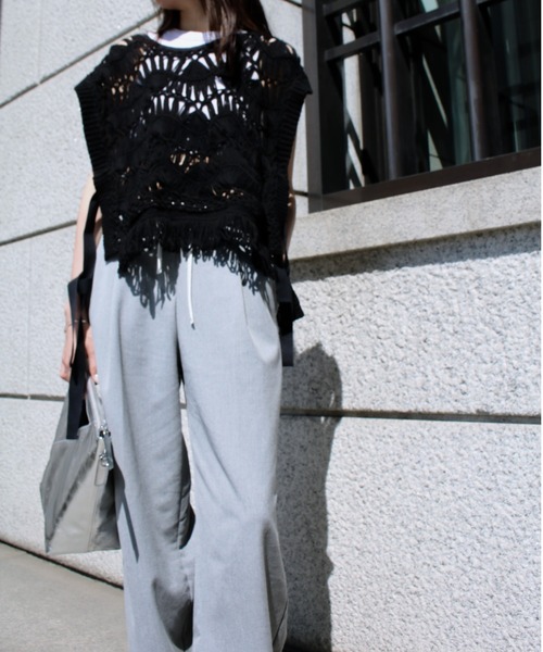 「Scrap Book」 ニットベスト FREE レッド レディース_画像5