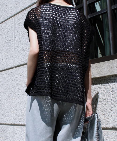 「Scrap Book」 ニットベスト FREE レッド レディース_画像7